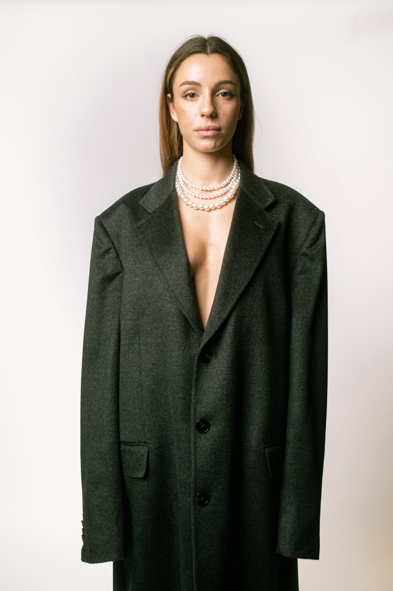 Oversized Coat in Virgin Wool and Cashmere | Maison Rags