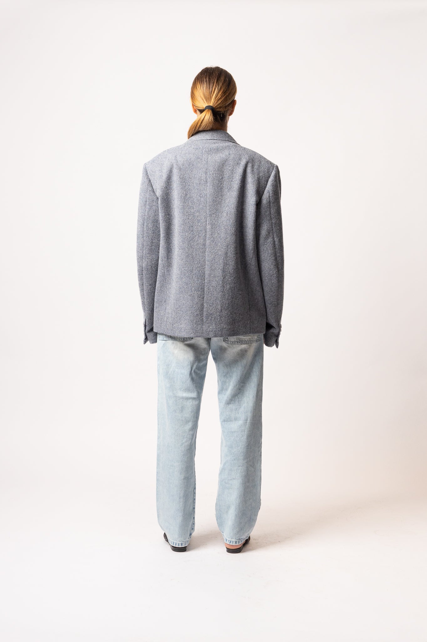 Cappotto Cropped in Alpaca e Lana