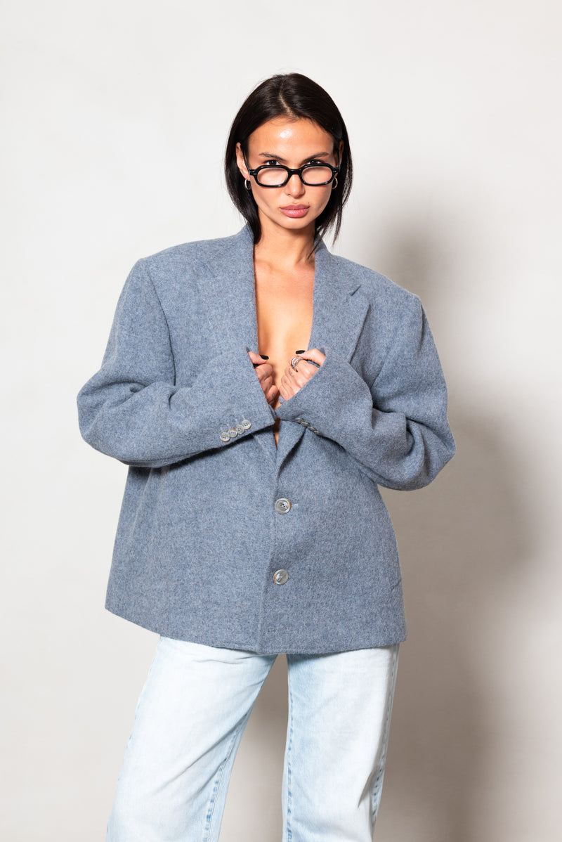 Cappotto Cropped in Alpaca e Lana